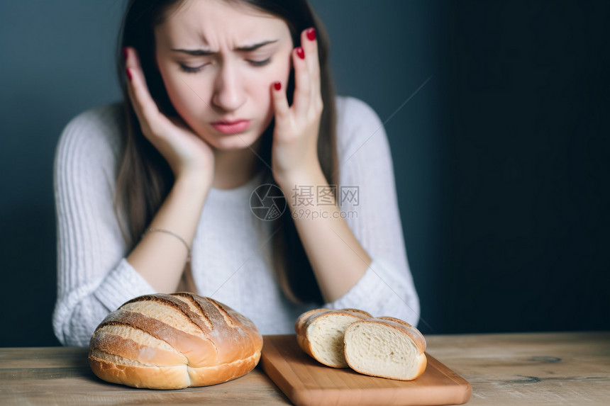 女孩牙疼图片