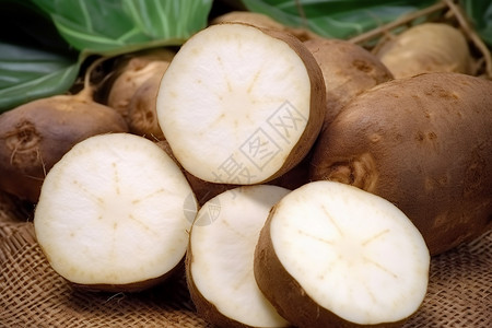 新鲜的土豆块茎植物高清图片