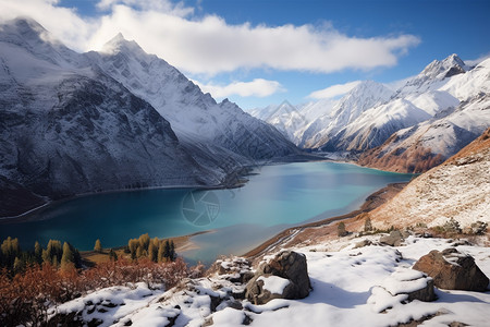 高山水域湖泊图片