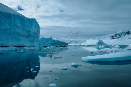 南极冰川浮动冰盖高清图片