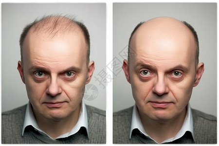 严重脱发的中年男人高清图片