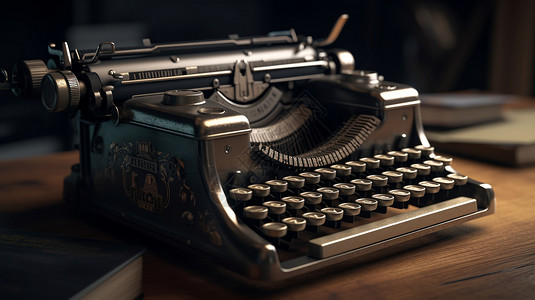 一台复古的打字机背景图片