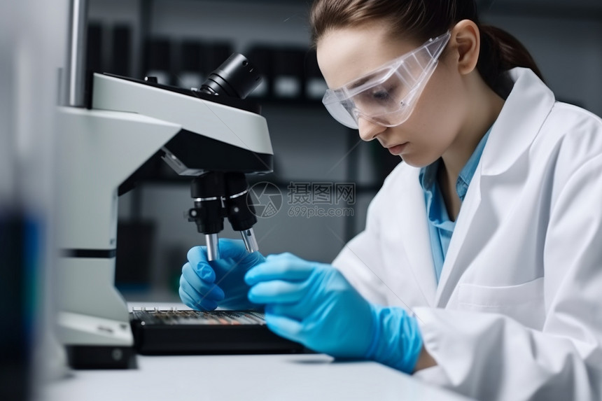 化学实验室女性研究人员图片