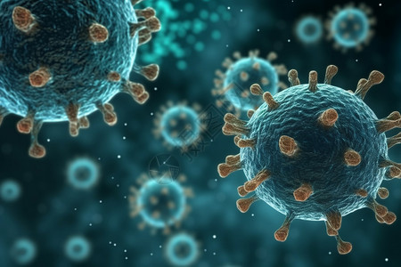 病毒细胞漂浮颗粒背景图片