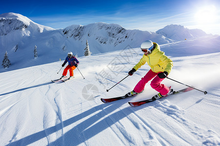 冬季室外滑雪图片