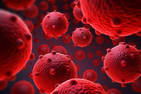 生物体内的红色病毒细胞高清图片
