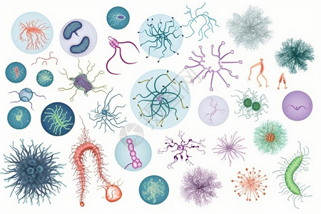 生物病毒细胞的插图高清图片