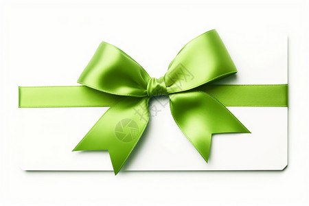 绿色装饰丝带卡片的简单装饰背景