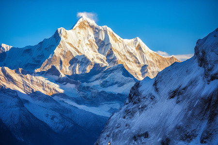 高海拔的雪山背景图片