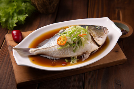 清蒸海鲜鱼餐饮碳锅鱼高清图片