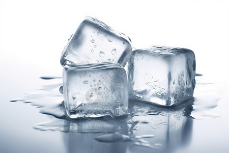 晶莹剔透的冰冷冻的冰块设计图片