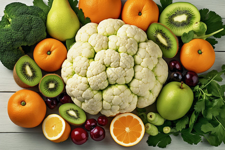 白色水果蔬菜果蔬健康的蔬菜水果背景