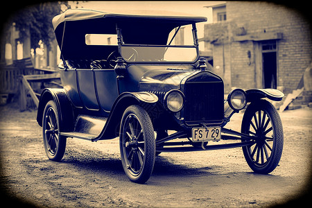 福特雷鸟电影里的旧汽车背景