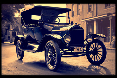 福特旧电影的汽车背景