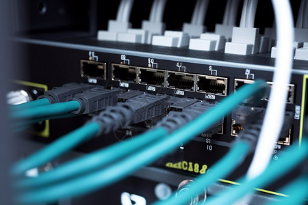 蓝色的网络电缆线背景图片