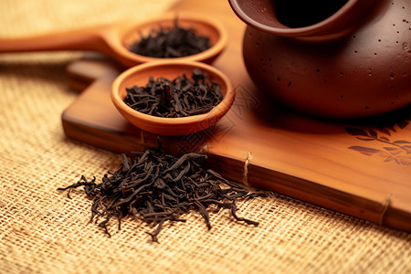 传统茶具与茶叶图片