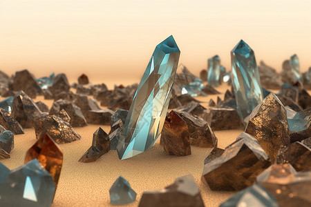 水晶切割珍贵的石英矿物设计图片