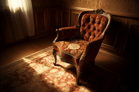 美式地毯古董椅子背景
