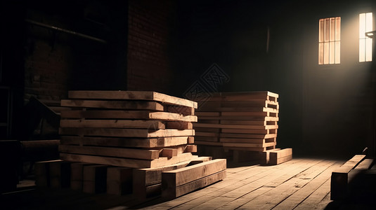 板材切割仓库中切割的木材背景