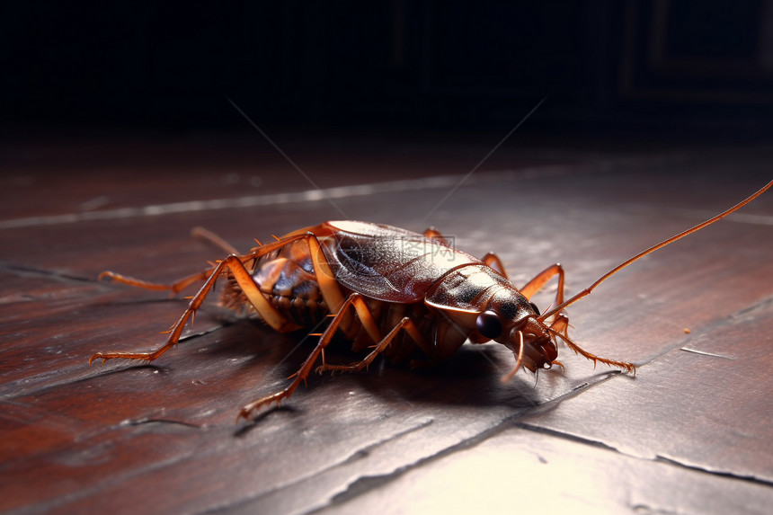 木板上死亡的蟑螂图片
