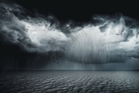 海面暴风雨黑暗黑色云高清图片