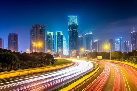 道路两边的高楼高清图片