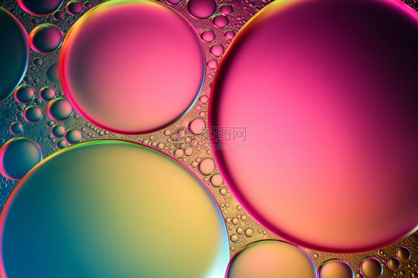 五颜六色的气泡抽象背景图片