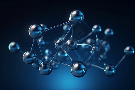 分子原子模型抽象结构科学医学概念d渲染插图背景图片