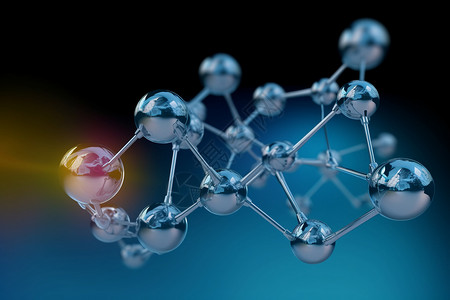 透明分子化学结构背景图片