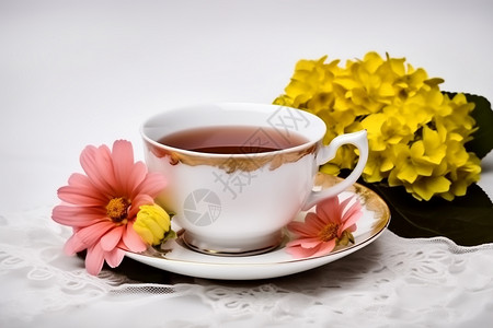 茶杯里的茶水背景图片