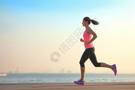 女生节表情包户外跑步运动背景