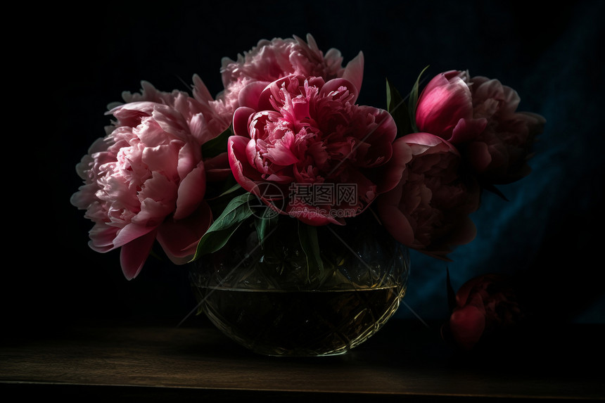 花瓶中的牡豆优雅神秘图片