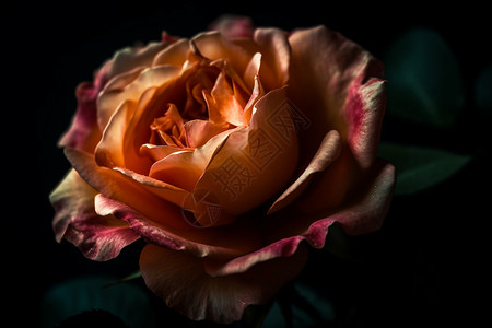 玫瑰在黑暗的背景浪漫风格背景图片