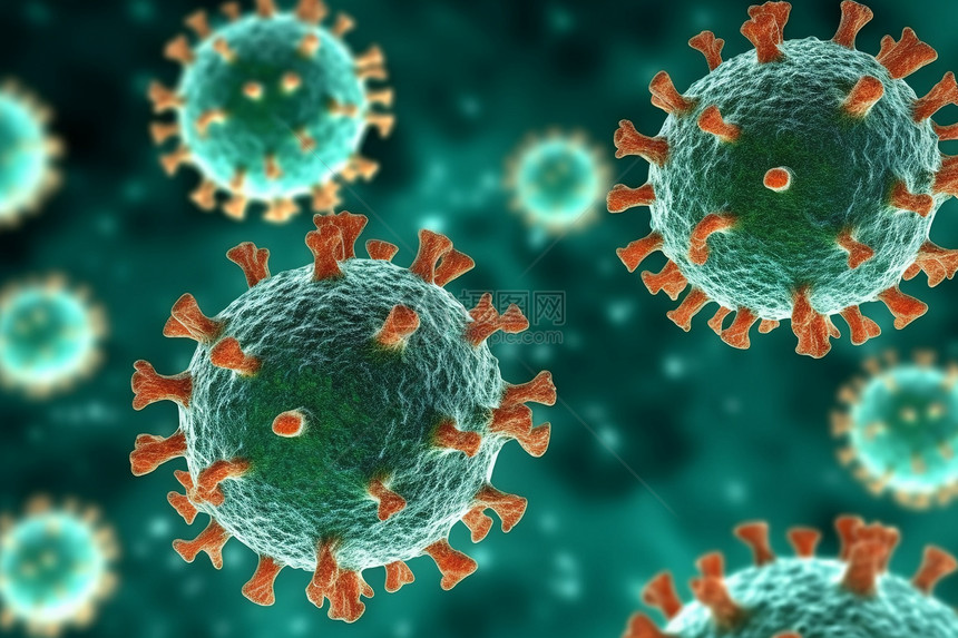 冠状病毒细胞微生物图片