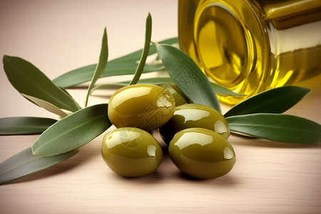 橄榄油和橄榄高清图片