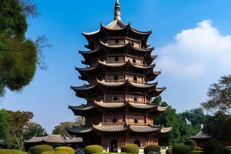中国建筑古塔背景图片