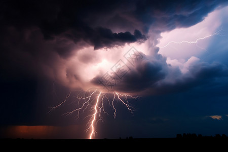 雷暴闪电天气背景图片