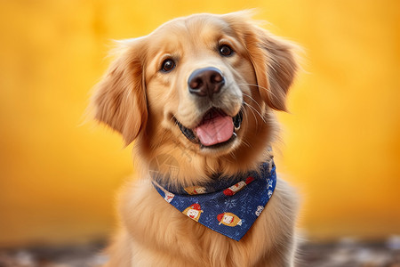 狗年吊旗可爱的金毛宠物狗背景