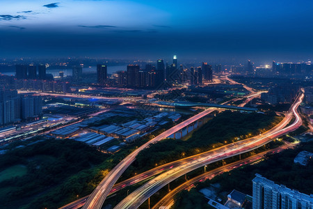 城市高速公路夜景背景图片