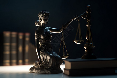天枰座桌子上代表法律和正义的工艺品背景