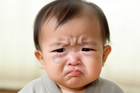 表情悲伤的婴儿背景图片
