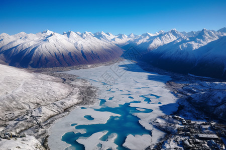 冰山冰雪河流风景图片