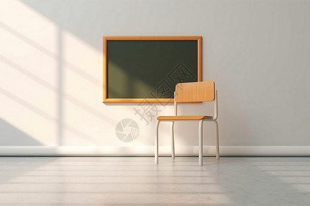 简约课堂桌椅黑板图片