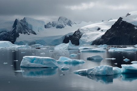 冰水融化融化的冰川背景