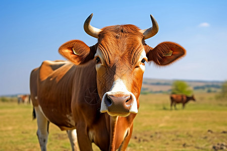 棕色奶牛畜牧业背景图片