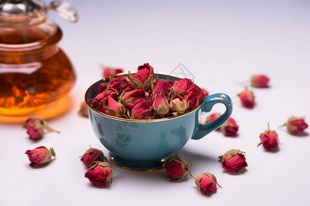 新鲜的玫瑰茶背景图片