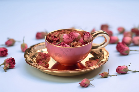 美味的玫瑰茶图片