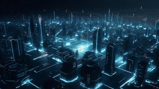 都市幻想科技风的城市设计图片