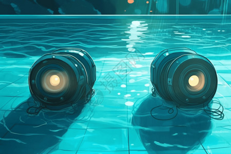 水下音乐池背景图片