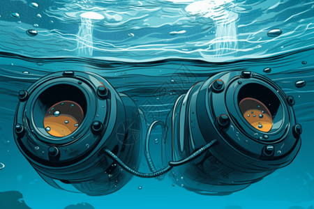 水下扬声器标潜水装置高清图片